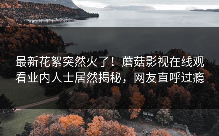 最新花絮突然火了！蘑菇影视在线观看业内人士居然揭秘，网友直呼过瘾