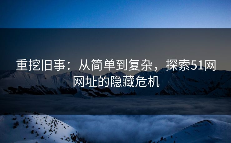 重挖旧事：从简单到复杂，探索51网网址的隐藏危机