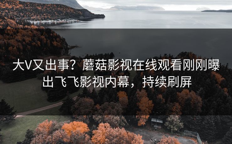 大V又出事？蘑菇影视在线观看刚刚曝出飞飞影视内幕，持续刷屏