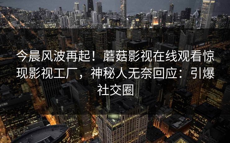 今晨风波再起！蘑菇影视在线观看惊现影视工厂，神秘人无奈回应：引爆社交圈